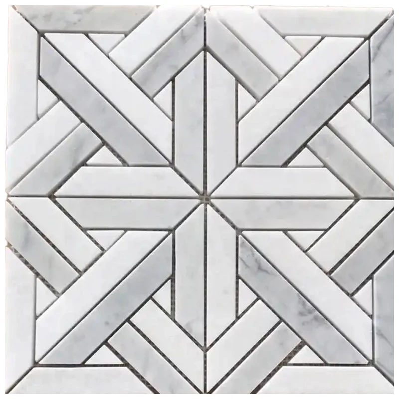Bianco Carrara Thassos Parquet Marble Mosaic Bianco Carrara Thassos Parquet Marble Mosaic