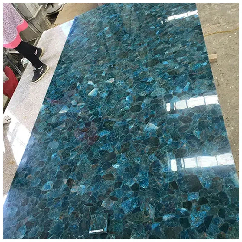 Blue Apatite Semi precious Stone Slabs