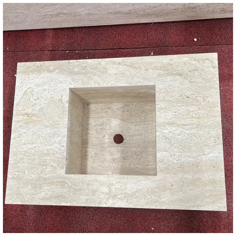 Ivory Travertine Integrerade Handfat