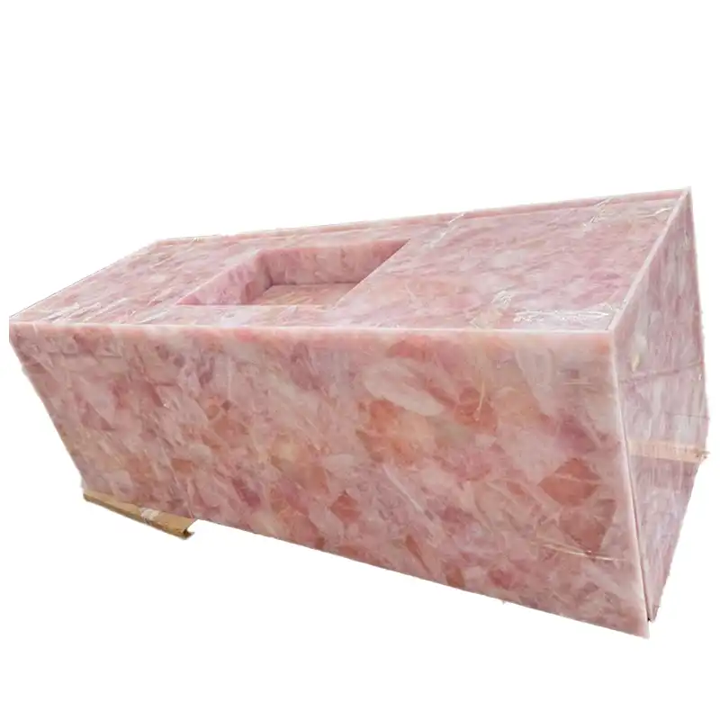 Bänkskivor av rosa kristall rosenkvarts