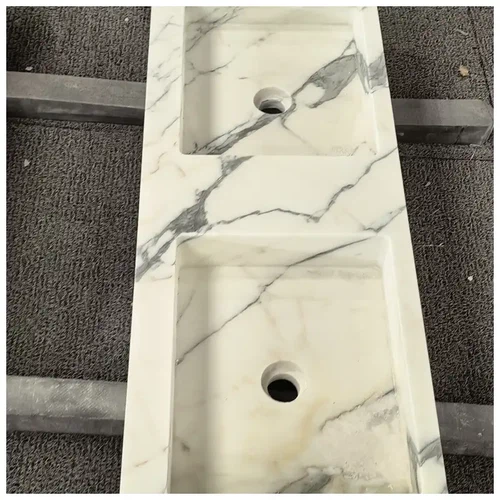 Arabescato White Marble Integrated Wall Mounted Basins Arabescato White Marble Integrated Wall Mounted Basins