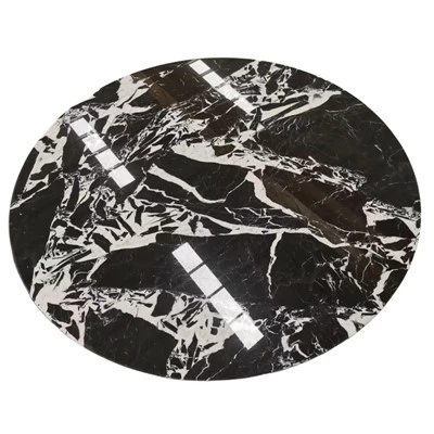 Grand antik marmor runda soffbord
